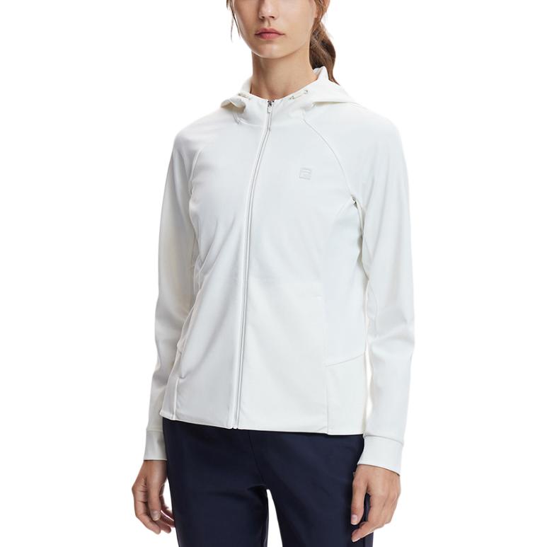 (Women) FILA Logo Embroidered Knit Hooded Jacket - Starlight White A11W421506AWT 圖 4