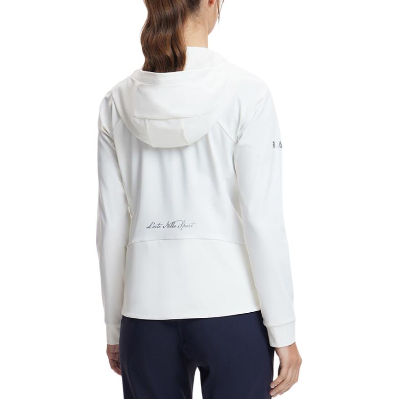 (Women) FILA Logo Embroidered Knit Hooded Jacket - Starlight White A11W421506AWT 圖 5