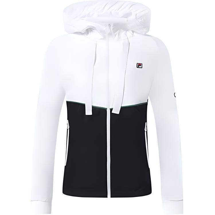 (Women) FILA Logo Print Zip-Up Hoodie Jacket Jade White A11W313702FWT