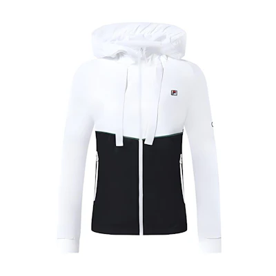 (Women) FILA Logo Print Zip-Up Hoodie Jacket Jade White A11W313702FWT