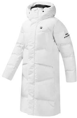 (Women) FILA Long Thick Down Jacket with Hood Winter Jade White A11W041931F-WT Order (Women) FILA Long Thick Down Jacket with Hood Winter Jade White A11W041931F-WT