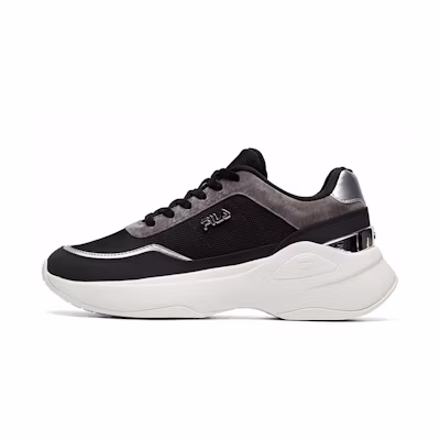 (W) FILA Low Top Running Shoes Black/Grey
