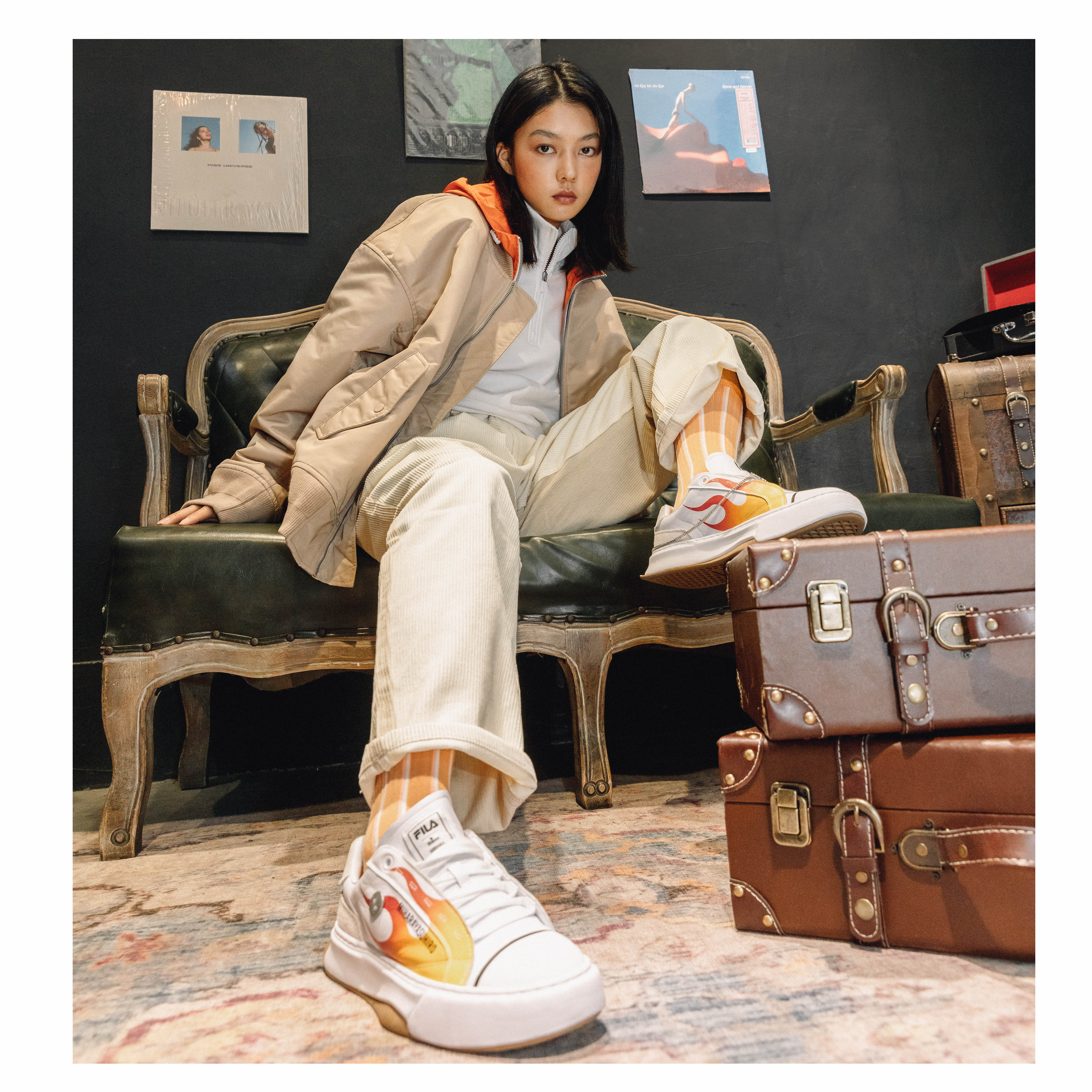 Cheap (W) 斐乐 三原康裕 联名 Fila Fusion FM-5 '白焰' T12W115109FWT(S-BOX)