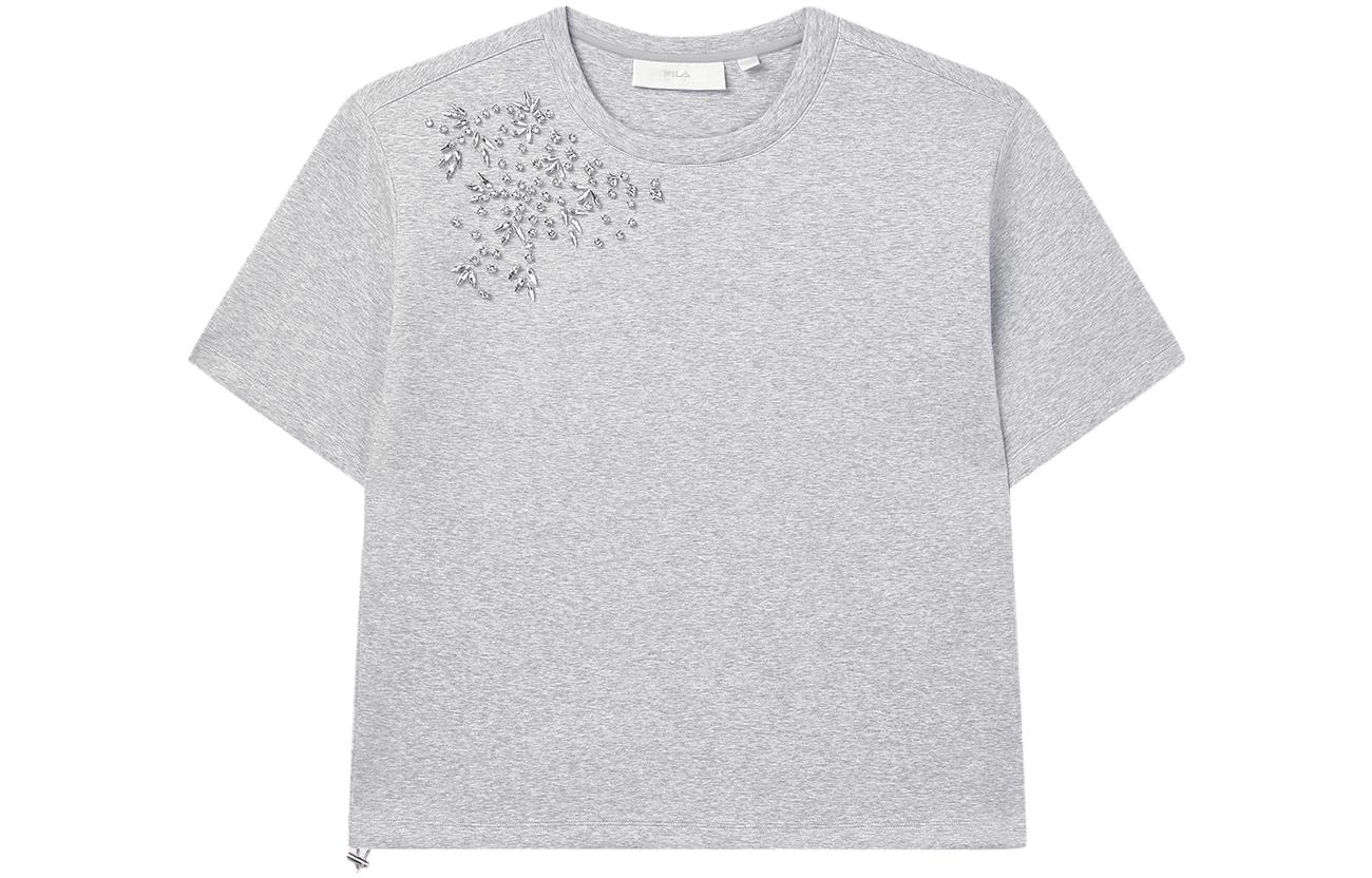 (Women) FILA Milano  Luxury Sports Diamond Crewneck T-Shirt Gray. F11W335101F-MG