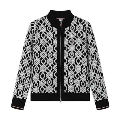 (Women) FILA Modern Heritage Black Knit Cardigan Fashion Casual Sweater. F11W411407F-BK