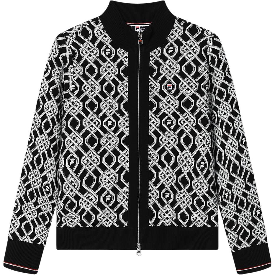 Lookbook (Women) FILA Modern Heritage  Black Knit Cardigan Fashion Casual Sweater. F11W411407F-BK