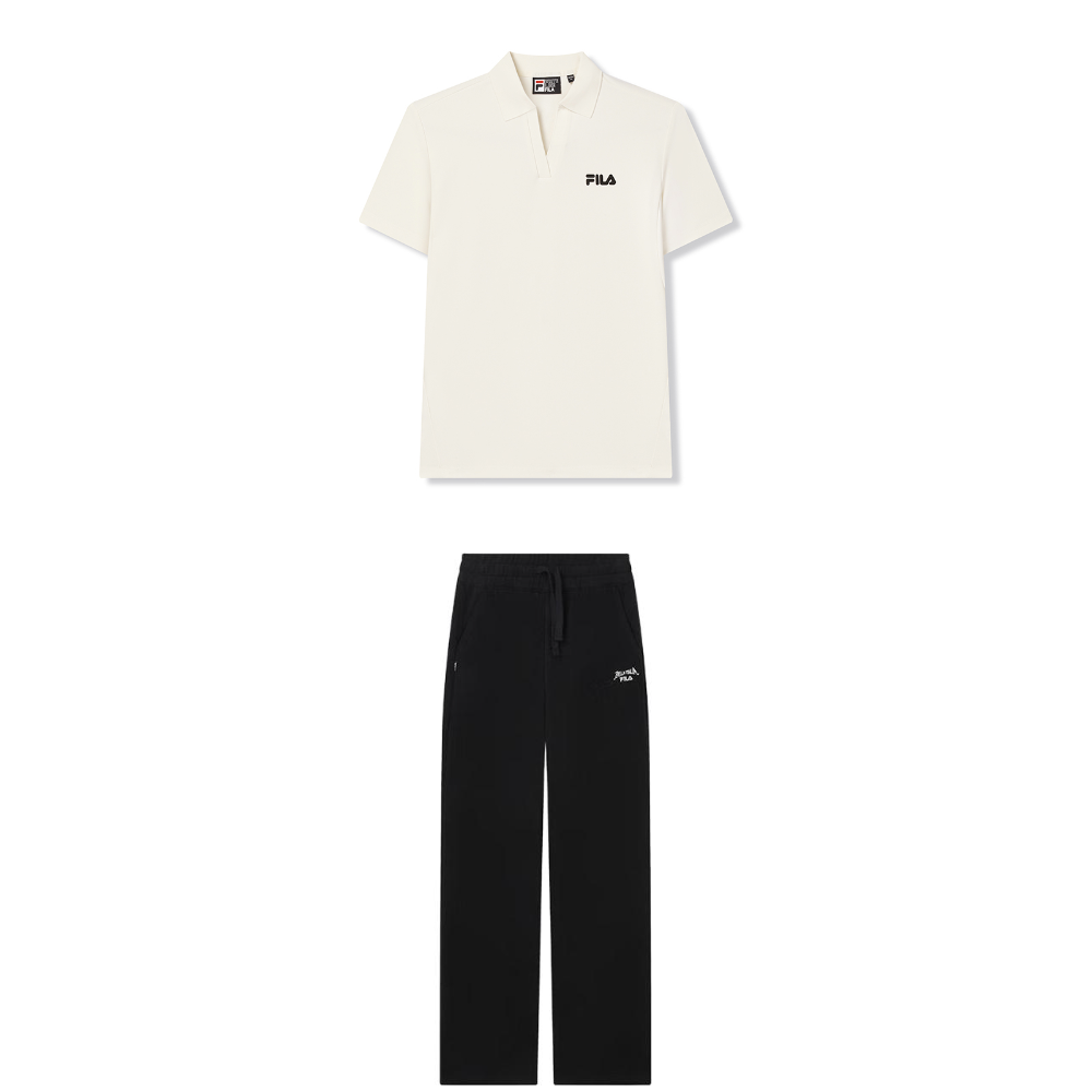 (Women) FILA Modern Heritage  Breathable Comfort Tracksuit with Sun Protection. F11W421113F-IV+F11W339609F-BK