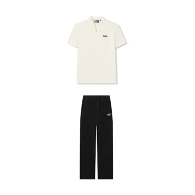 (Women) FILA Modern Heritage Breathable Comfort Tracksuit with Sun Protection. F11W421113F-IV+F11W339609F-BK