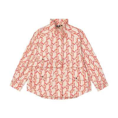 (Women) FILA Multi-Pocket Sport Jacket Full Print Stand Collar Red F11W344701F-RD