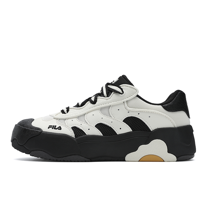 (Women) FILA OMELETTE Low-Top Sneakers Black White Casual Fashion Shoes F12W532207FGB
