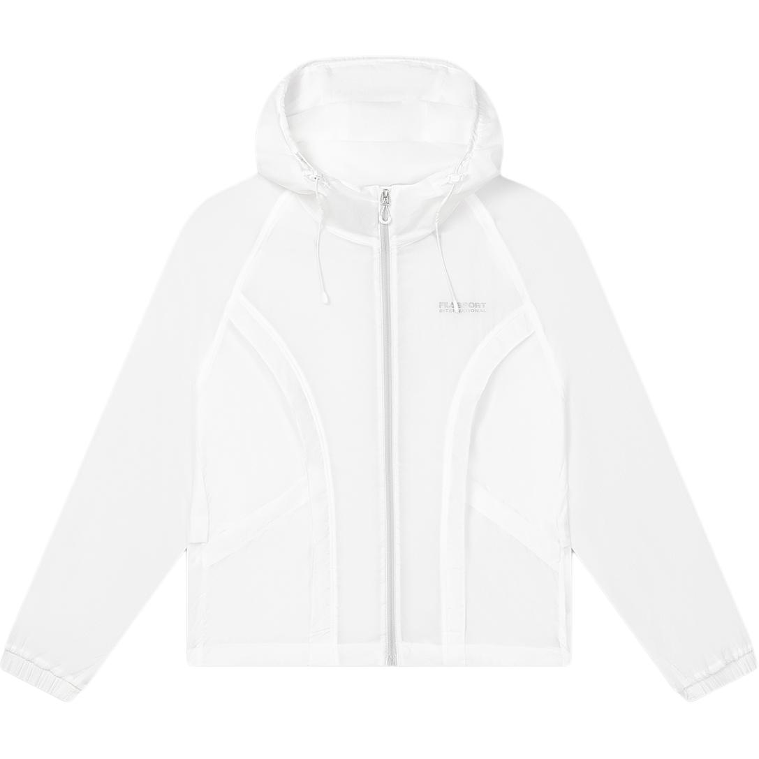 (Women) FILA Original Loose-Fit Hooded Casual Jacket Cloud Mushroom White F71W429705F-WT 圖 2