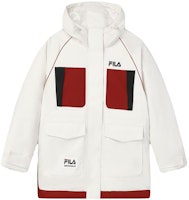 (Women) FILA ORIGINALE Colorblock Hooded Logo Parka Down Jacket - Cloud White F11W349905FWT (Women) FILA ORIGINALE Colorblock Hooded Logo Parka Down Jacket - Cloud White F11W349905FWT