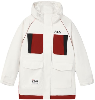 (Women) FILA ORIGINALE Colorblock Hooded Logo Parka Down Jacket - Cloud White F11W349905FWT Order (Women) FILA ORIGINALE Colorblock Hooded Logo Parka Down Jacket - Cloud White F11W349905FWT