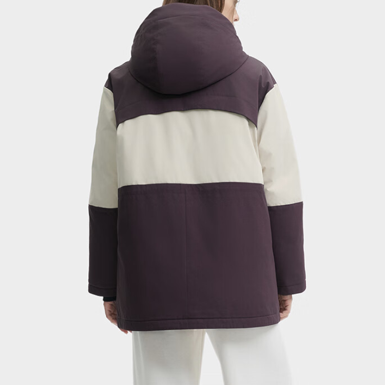 (Women) FILA ORIGINALE  Logo Patchwork Hooded Parka Down Jacket - Tan Brown. F51W449903F-BN 圖 5