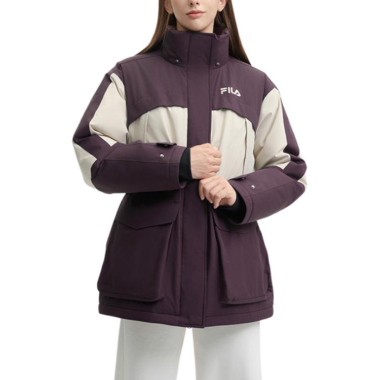 (Women) FILA ORIGINALE  Logo Patchwork Hooded Parka Down Jacket - Tan Brown. F51W449903F-BN 圖 6