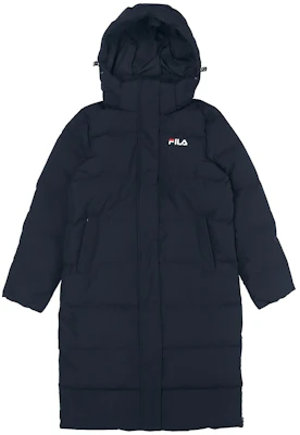 (Women) FILA ORIGINALE Logo Print Thick Hooded Down Jacket - Legendary Blue F51W348956A-NV Order (Women) FILA ORIGINALE Logo Print Thick Hooded Down Jacket - Legendary Blue F51W348956A-NV