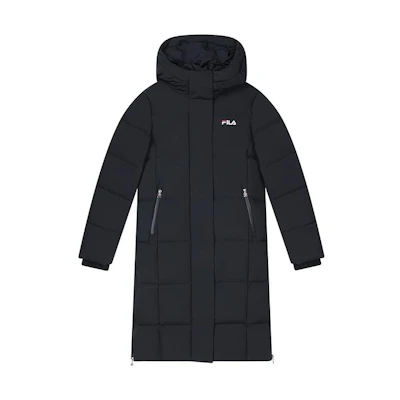 (Women) FILA ORIGINALE Long Hooded Puffer Jacket in Legend Blue. F11W349924FNV