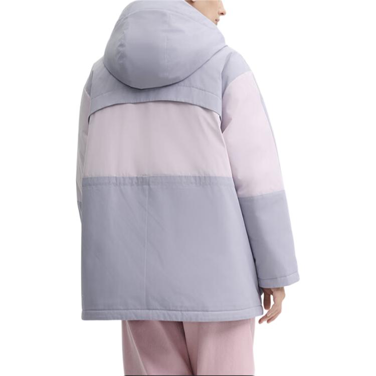 Purchase (W) FILA Originale Jaket Puffer Tahan Air Hoodie Abu-Abu Colorblock. F51W449903F-GY