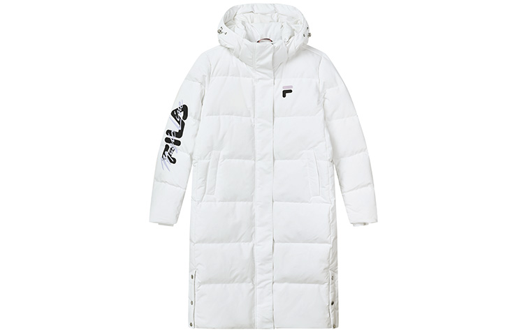 (Women) FILA ORIGINALE Embroidered Logo White Down Hooded Winter Jacket. F11W149909FWT 圖 2