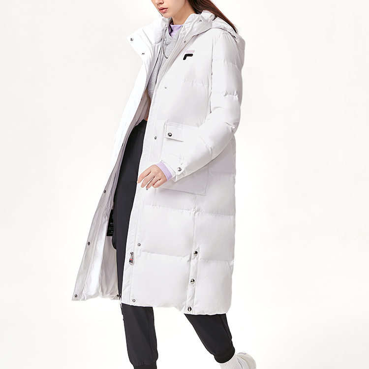 (Women) FILA ORIGINALE Embroidered Logo White Down Hooded Winter Jacket. F11W149909FWT 圖 6