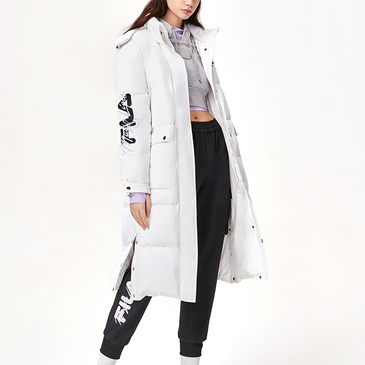 (Women) FILA ORIGINALE Embroidered Logo White Down Hooded Winter Jacket. F11W149909FWT 圖 7