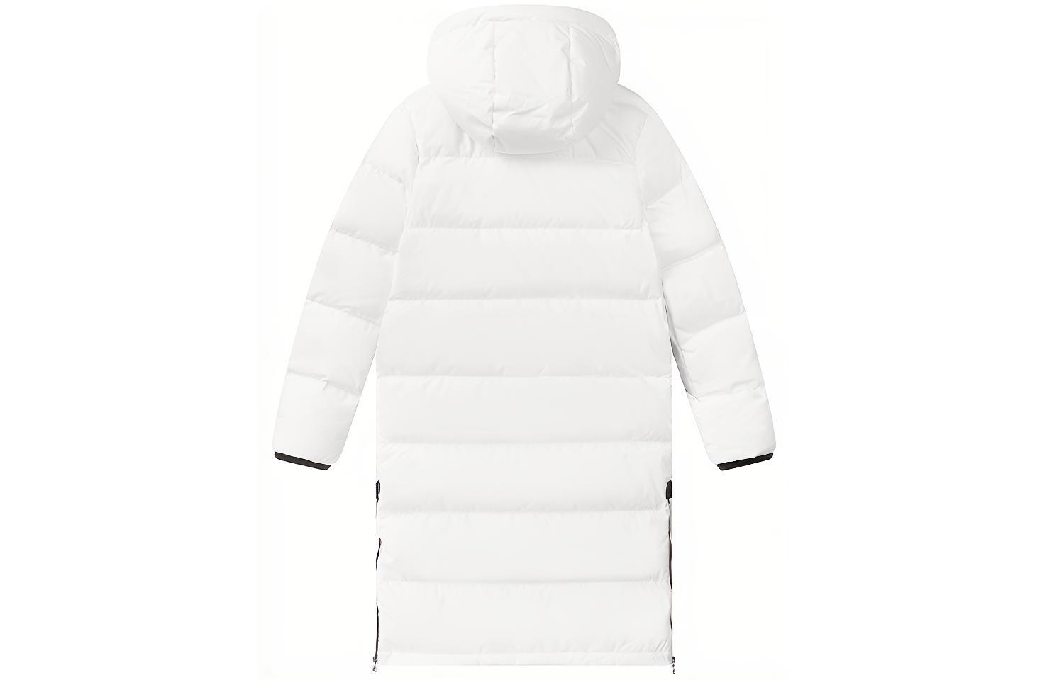 Lookbook (Women) FILA Originale White Mid-Length Hooded Down Jacket with Logo Print F51W048940FWT