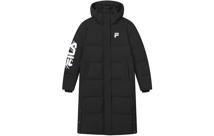 (Women) FILA ORIGINALE Winter Black Embroidered Logo Long Down Jacket. F11W149909FBK 圖 2