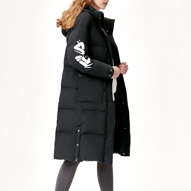 (Women) FILA ORIGINALE Winter Black Embroidered Logo Long Down Jacket. F11W149909FBK 圖 6