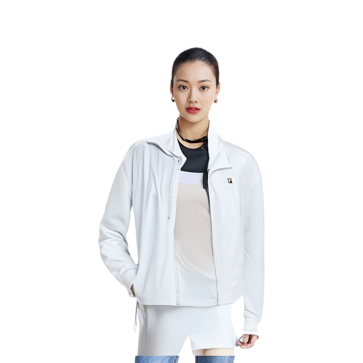 (Women) FILA Plain Stand Collar Knitted Fitness Jacket - Ash Blue A11W411508F-LB 圖 7