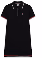 (Women) FILA Polo Collar Knit Dress - Solid Color Legend Blue Casual Sportswear F11W221302F-NV (Women) FILA Polo Collar Knit Dress - Solid Color Legend Blue Casual Sportswear F11W221302F-NV