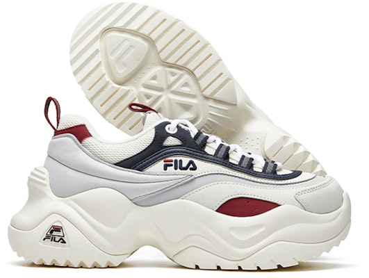 (W) FILA Pose Ray Flatform Chunky Shoes 'Putih Navy Merah' T12W014201FSV Shop (W) FILA Pose Ray Flatform Chunky Shoes 'Putih Navy Merah' T12W014201FSV