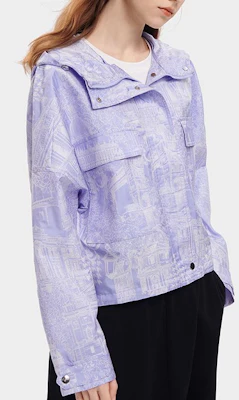 (W) FILA 印花宽松连帽休闲夹克 秋季复古风格 F11W338702FZA Details for (W) FILA 印花宽松连帽休闲夹克 秋季复古风格 F11W338702FZA