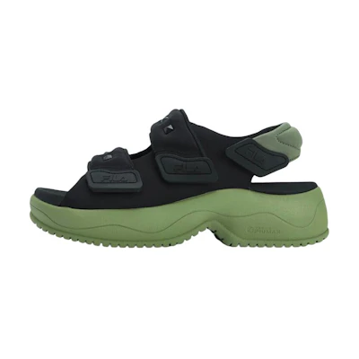 (W) FILA Puff Sandals 'Black Green'
