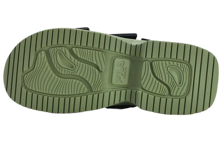Shop FILA斐樂 PUFF 防滑 耐磨 回彈 運動涼鞋 女款 橄欖石色