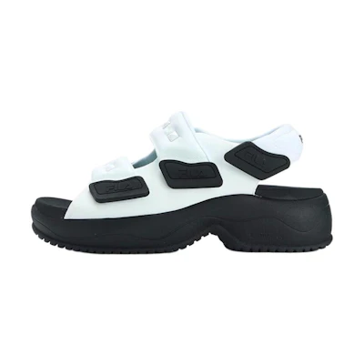 (W) FILA Puff Sandals 'White Black'