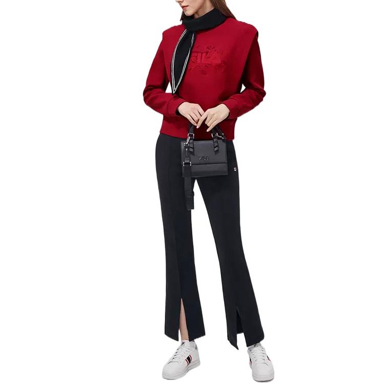 Shop (W) FILA 刺繡Logo熱紅色套頭長袖運動衫 F11W318204FRD