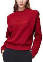 Purchase (Women) FILA Pullover Sweatshirt Embroidered Logo - Hot Red F11W318204FRD