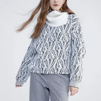 Shop (Women) FILA Pullover Sweatshirt with Patchwork and All-Over Print Design F11W344203F-ZA