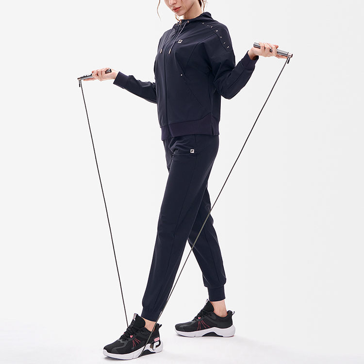 (Women) FILA Pure Color Logo Hooded Knit Jacket - Royal Blue A11W231504F-NV 圖 5