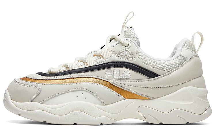 (Women) FILA Ray VNTG Low Running Shoes White/Gold F12W011104FWD