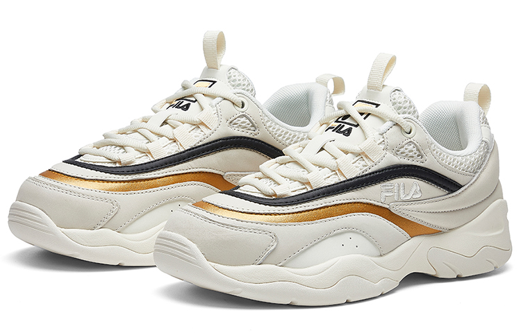 (W) FILA Ray VNTG Low Running Shoes White/Gold 圖 3