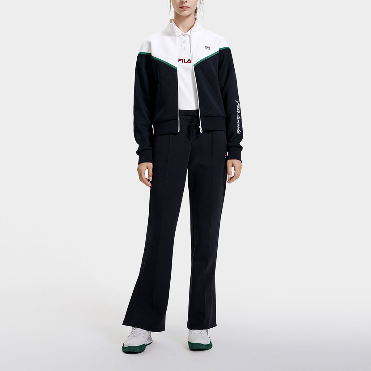 (Women) FILA Retro Colorblock Tennis Knitted Jacket with Stand Collar A11W313501F-NV 圖 8