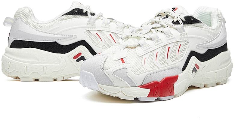 (W) FILA レトロランニングシューズ 白/赤/黒 F12W041115FNF Shop (W) FILA レトロランニングシューズ 白/赤/黒 F12W041115FNF