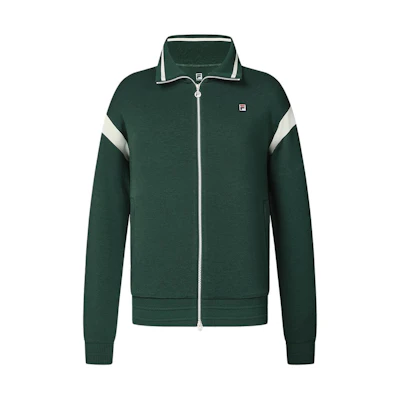(Women) FILA Retro Tennis Knit Jacket in Green with Contrast Color Design A11W413504F-GN
