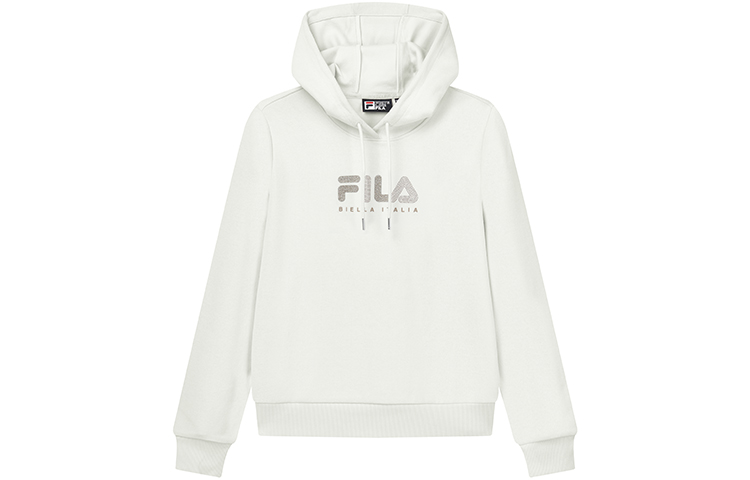 (Women) FILA Rhinestone Logo Pullover Hoodie Cloud Mushroom White F11W147209F-WT 圖 2