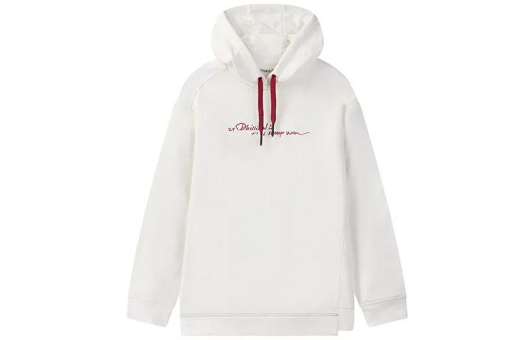 (Women) FILA Ruffled Contrast Loose Knit Hoodie Pullover - White F11W046201F-IV