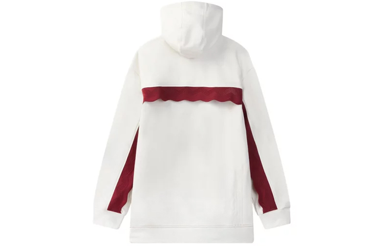 (Women) FILA Ruffled Contrast Loose Knit Hoodie Pullover - White F11W046201F-IV 圖 3
