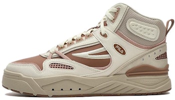 (Women) FILA Slam Mid Skate Shoes 'White Beige Brown' F12W341212FBT (Women) FILA Slam Mid Skate Shoes 'White Beige Brown' F12W341212FBT