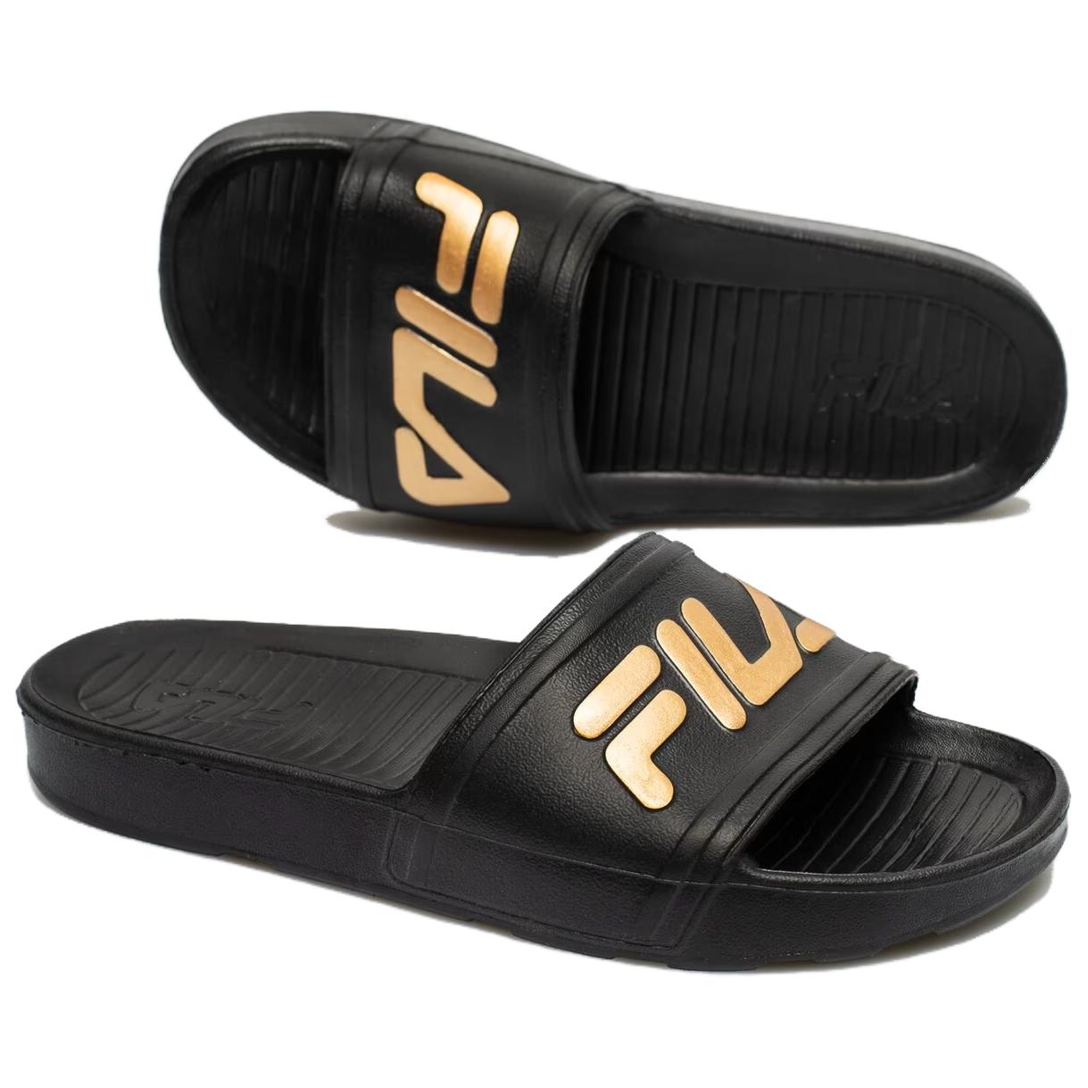 Shop (W) FILA Sleek Slide LT ''Nero Oro'' 5SM00002_045