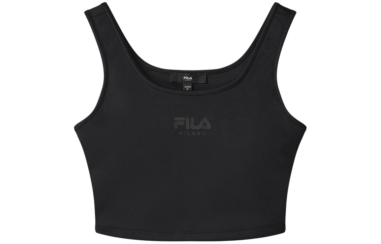 (Women) FILA Solid Backless Cropped Tank Top - Black F11W415102F-BK